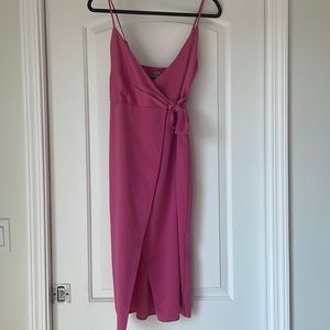 Urban outfitters pink midi wrap dress